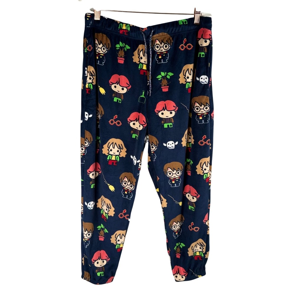 Harry Potter‎ Wizarding World Pajama Pants Joggers Blue Cove AOP M Soft Cozy
